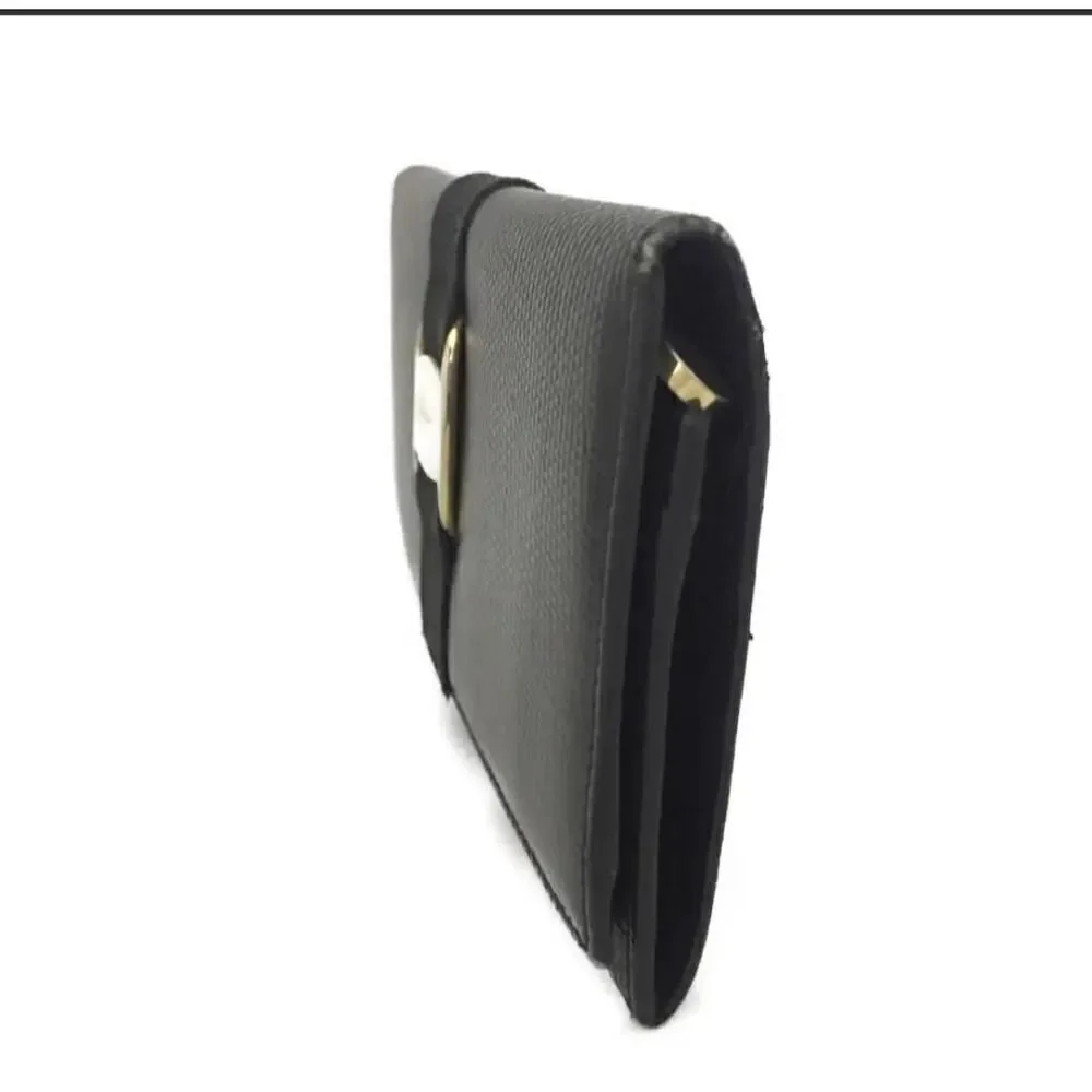Salvatore Ferragamo Vara Black Leather Long Bifold Wallet/1A5349